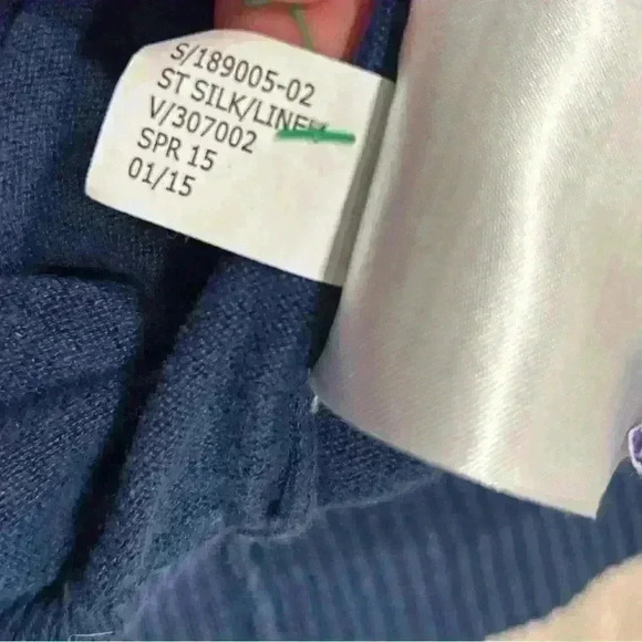 Banana Republic Silk Linen Men's Blue V-Neck Long Sleeve Pullover Sweater Size L - Picture 7 of 8